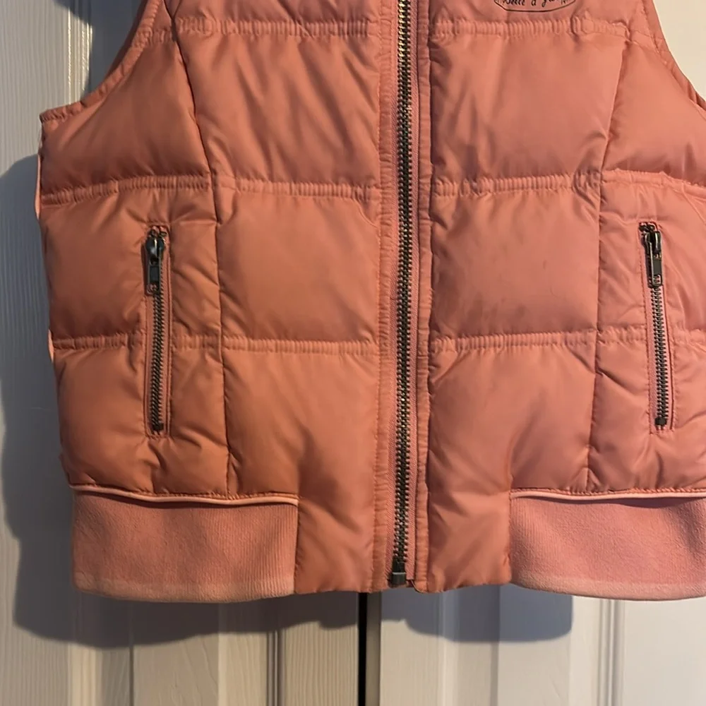Juicy Couture Belle D'Juicy pink reversable puffer vest kids size 12